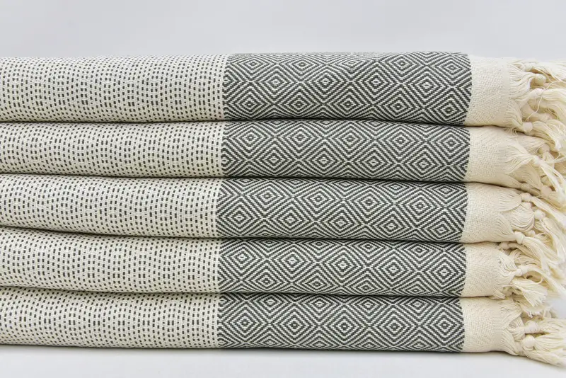 Woven Throw Blanket, Monogram Blanket, Throw Blanket for Bed, 104x80 Cotton Diamond Towel, Bridesmaid Gifts, Bachelorette Party Items - 4