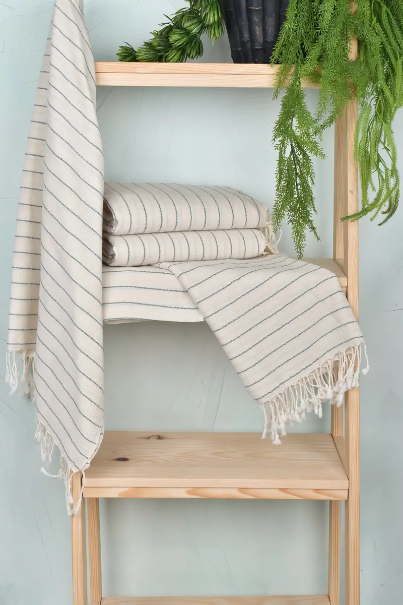 Personalized Towel, Bridal Shower Gifts, Turkish Beach Towel Monogram, 64x38 Linen Striped Towel, Quick-Dry Beach Towel, Beach Towel Gift - 6