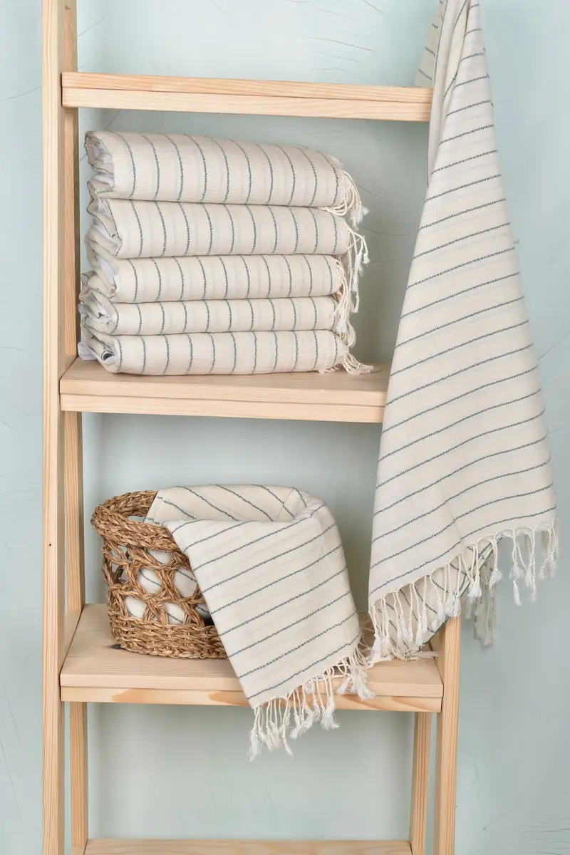 Personalized Towel, Bridal Shower Gifts, Turkish Beach Towel Monogram, 64x38 Linen Striped Towel, Quick-Dry Beach Towel, Beach Towel Gift - 3