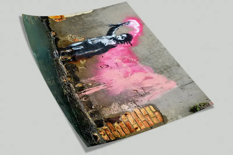Abstract Wall Print, Wall Paper Peel and Stick, Custom Wall Paper, Modern Wall Paper, Banksy Migrant Child, Migrant Child Wall Poster, - 10