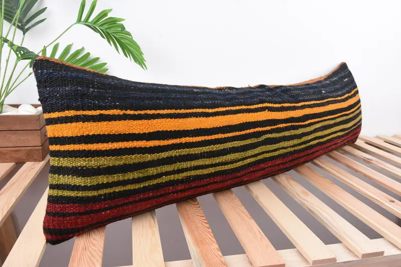 12x43 Orange Pillow Case, Pillow Sham, Boho Pillow, Aztec Cushion Cover, Pet Pillow, Boho Pillow Sham Cover, Kilim Cushion Sham - 4