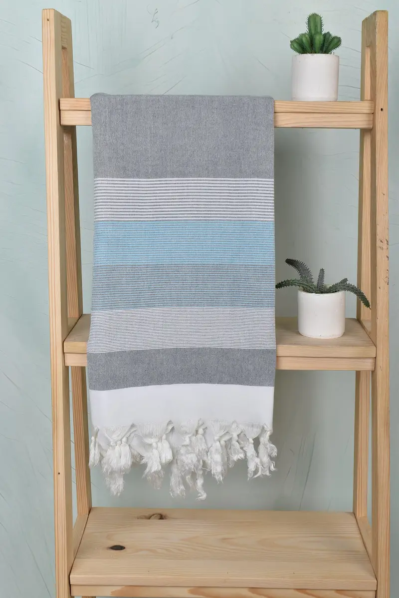 Wedding For Favor, 68x40 Cotton Striped Towel, Bridemaids Beach Towel, Turkish Towel Set, Turkish beach towel, Gift For Him, Monogram Beach Towel - 8