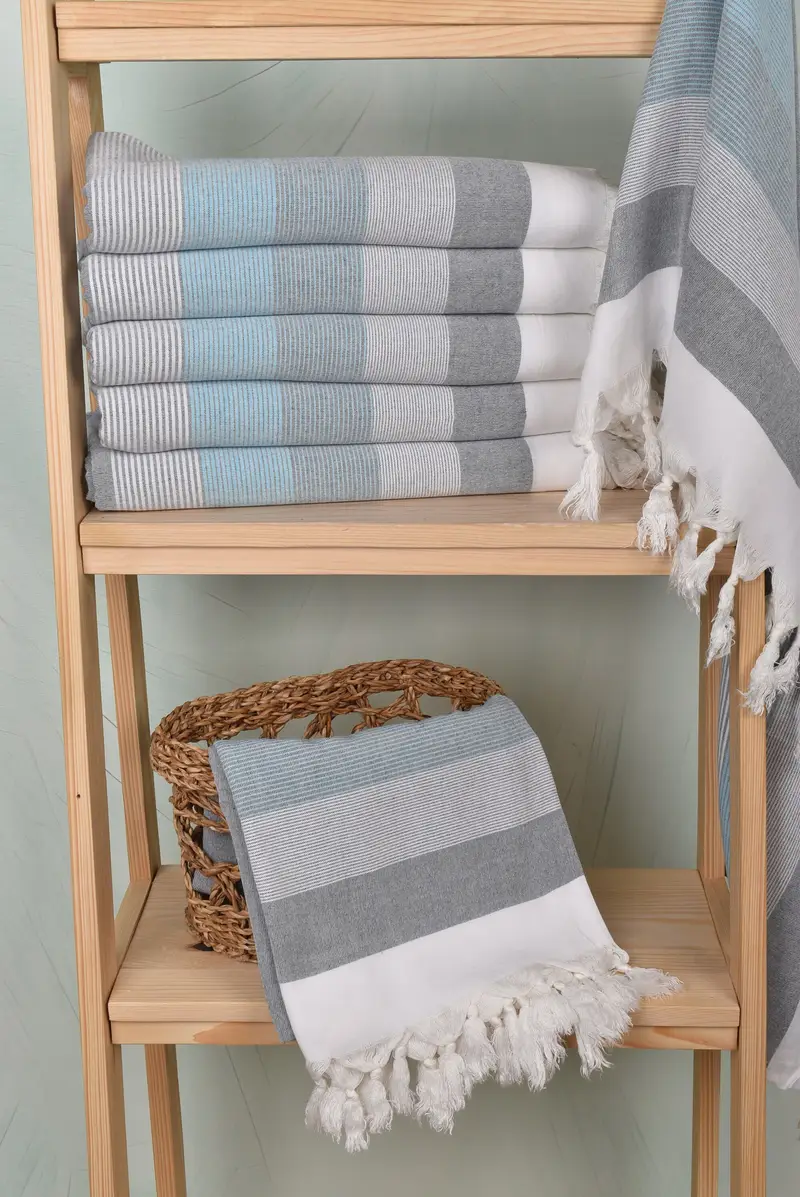 Wedding For Favor, 68x40 Cotton Striped Towel, Bridemaids Beach Towel, Turkish Towel Set, Turkish beach towel, Gift For Him, Monogram Beach Towel - 3