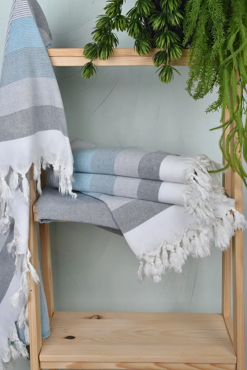 Wedding For Favor, 68x40 Cotton Striped Towel, Bridemaids Beach Towel, Turkish Towel Set, Turkish beach towel, Gift For Him, Monogram Beach Towel - 6