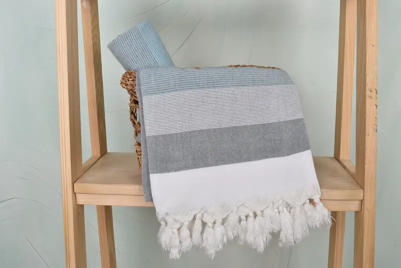 Wedding For Favor, 68x40 Cotton Striped Towel, Bridemaids Beach Towel, Turkish Towel Set, Turkish beach towel, Gift For Him, Monogram Beach Towel - 4