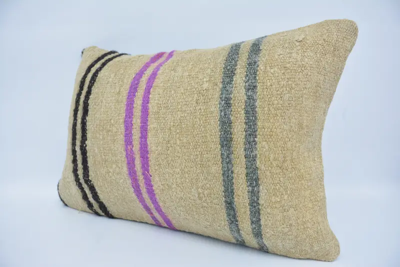 Vintage Kilim Throw Pillow, Kilim Pillow, Pattern Throw Cushion, Pillow Case, 16x24 Beige Cushion, Gift Pillow, Bed Pillow Case, Luxury Pillow Sham - 4