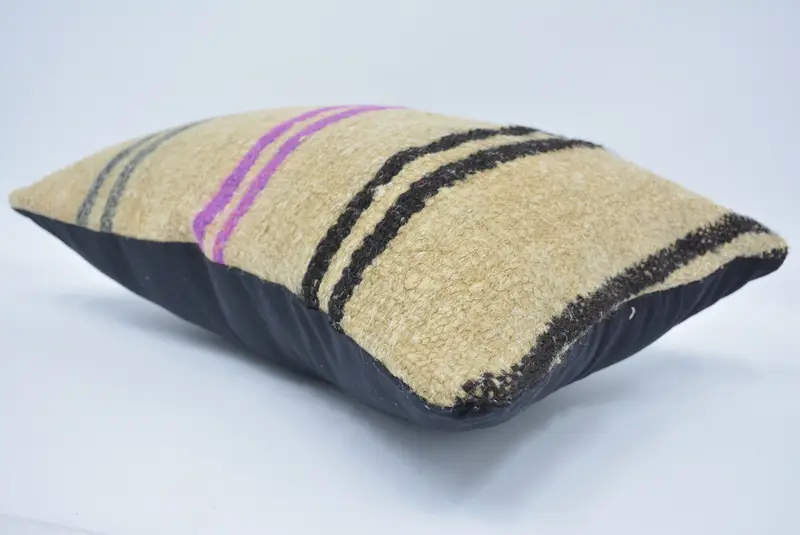Vintage Kilim Throw Pillow, Kilim Pillow, Pattern Throw Cushion, Pillow Case, 16x24 Beige Cushion, Gift Pillow, Bed Pillow Case, Luxury Pillow Sham - 6
