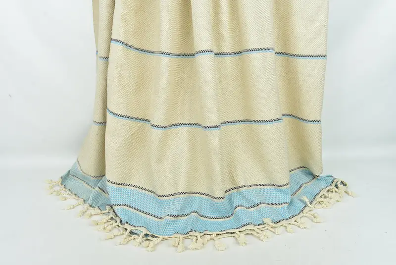 Custom Shower Curtain, Organic Throw, Woven Blanket, Bridesmaid Gifts, Home Gift, 104x96 Cotton Striped Towel, Custom Blanket, Turkish Towel Blanket - 8
