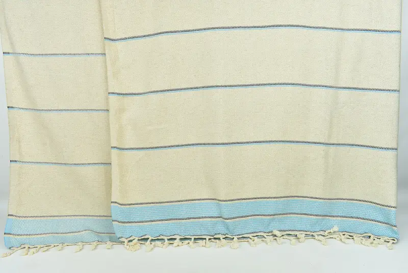 Custom Shower Curtain, Organic Throw, Woven Blanket, Bridesmaid Gifts, Home Gift, 104x96 Cotton Striped Towel, Custom Blanket, Turkish Towel Blanket - 7