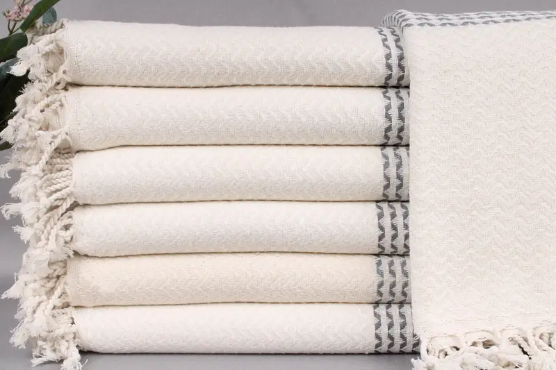 Custom Turkish Towel Monogram Beach Towel Gray Diamond, 40x77 Inches