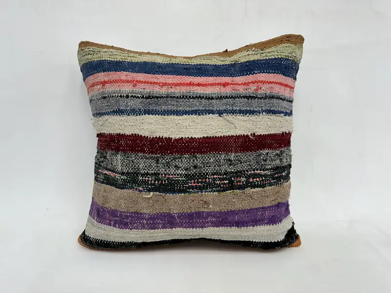 Antique Pillows, Vintage Kilim Pillow, 20x20 Purple Pillow Sham, Personalized Gift Pillow Cushion Cover, Pillow Case, Interior Designer Pillow - 1