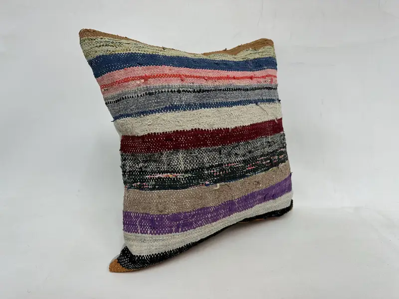 Antique Pillows, Vintage Kilim Pillow, 20x20 Purple Pillow Sham, Personalized Gift Pillow Cushion Cover, Pillow Case, Interior Designer Pillow - 3