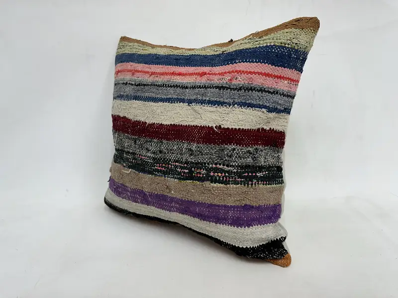 Antique Pillows, Vintage Kilim Pillow, 20x20 Purple Pillow Sham, Personalized Gift Pillow Cushion Cover, Pillow Case, Interior Designer Pillow - 4