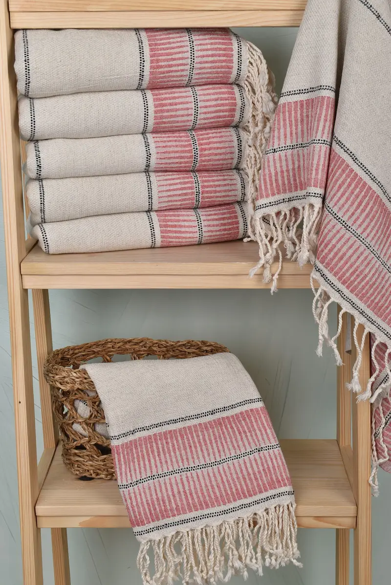 Bridesmaid Gifts, Gift For The Home Decor, Bridal Shower Gift, Custom Wedding Gift, Bachelorette Party Favors Beach, 70x40 Linen Striped Towel - 3