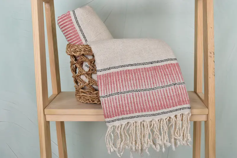 Bridesmaid Gifts, Gift For The Home Decor, Bridal Shower Gift, Custom Wedding Gift, Bachelorette Party Favors Beach, 70x40 Linen Striped Towel - 4