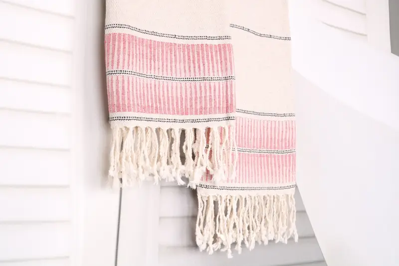 Bathroom Towel, Custom Gift, Lightweight quick-dry peshtemal towel for travel, Thin towel, 70x40 Linen Striped Towel, Monogrammed Beach Towel - 8
