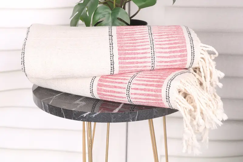 Bathroom Towel, Custom Gift, Lightweight quick-dry peshtemal towel for travel, Thin towel, 70x40 Linen Striped Towel, Monogrammed Beach Towel - 3