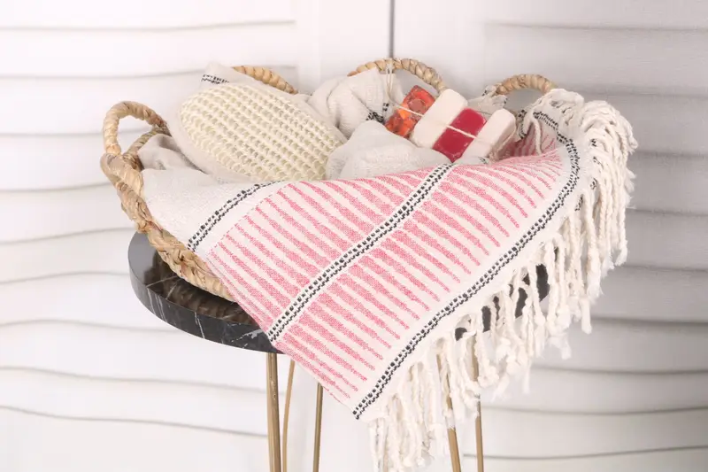 Bathroom Towel, Custom Gift, Lightweight quick-dry peshtemal towel for travel, Thin towel, 70x40 Linen Striped Towel, Monogrammed Beach Towel - 2