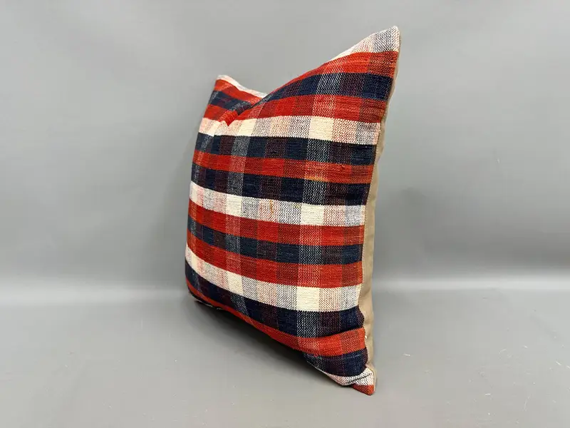 Pillow Cover, 18x18 Red Pillow, Designer Throw Pillow Sham, Turkish Pillow, Vintage Kilim Pillow, Turkish Kilim Pillow, Colorful Pillow Sham - 3
