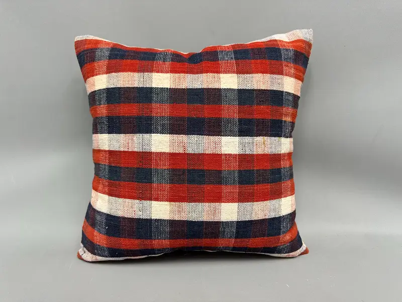 Pillow Cover, 18x18 Red Pillow, Designer Throw Pillow Sham, Turkish Pillow, Vintage Kilim Pillow, Turkish Kilim Pillow, Colorful Pillow Sham - 4