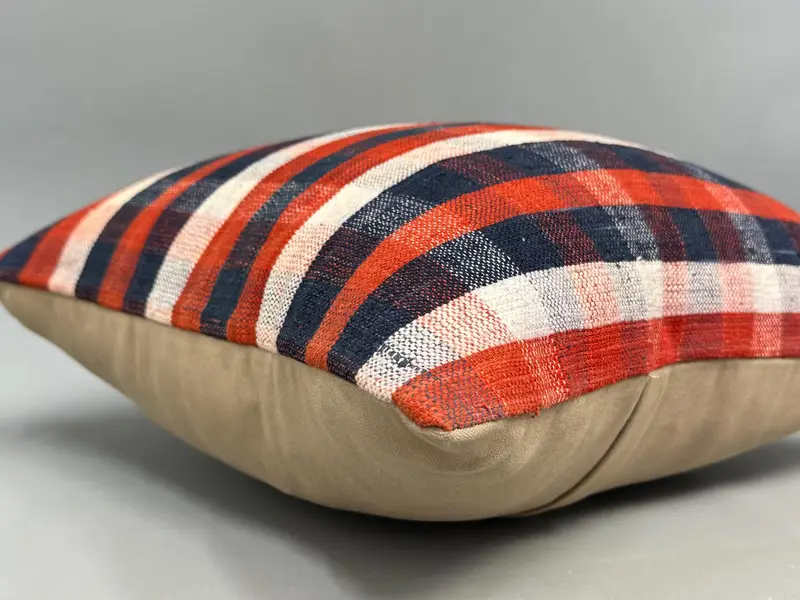 Pillow Cover, 18x18 Red Pillow, Designer Throw Pillow Sham, Turkish Pillow, Vintage Kilim Pillow, Turkish Kilim Pillow, Colorful Pillow Sham - 6