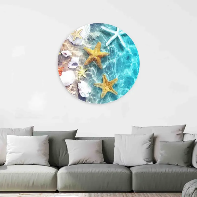 Tropical Starfish Blue Sea View Printed Canvas Art