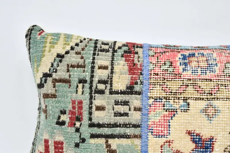 Cushion Cover, Nomadic Pillow Cover, 12x36 Green Pillow Cover, Vintage Pillow, Kilim Cushion Sham, Kilim Pillow Cover, Retro Cushion Cover - 2