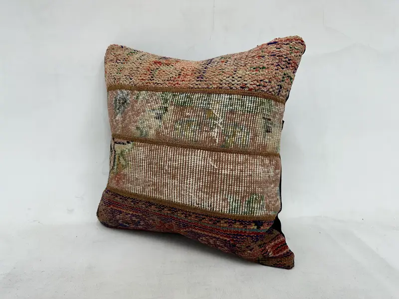Kilim Pillow, Vintage Throw Pillow Cover, Pattern Throw Pillow Case, Vintage Pillow, Interior Designer Pillow, 20x20 Green Pillow, Pillow Sham - 4