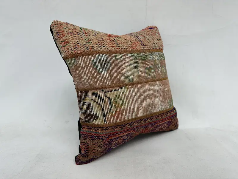 Kilim Pillow, Vintage Throw Pillow Cover, Pattern Throw Pillow Case, Vintage Pillow, Interior Designer Pillow, 20x20 Green Pillow, Pillow Sham - 3
