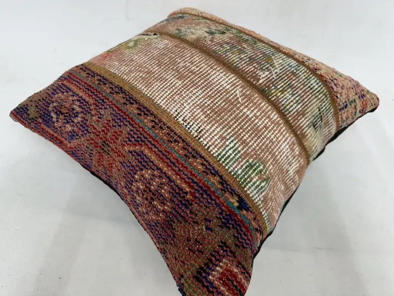 Kilim Pillow, Vintage Throw Pillow Cover, Pattern Throw Pillow Case, Vintage Pillow, Interior Designer Pillow, 20x20 Green Pillow, Pillow Sham - 6