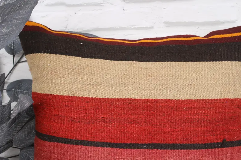 Pillow Sham, Kilim Pillow, Anatolian Cushion Case, Throw Kilim Pillow, Boho Pillow, Farmhouse Cushion, Bright Pillow, 18x18 Brown Cushion Cover - 2