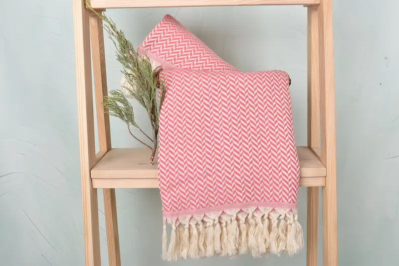 70x40 Cotton Chevron Towel, Turkish beach towel, Customized Towels, Summer Gift, Organic cotton peshtemal for spa and beach, Bridesmaid Gift - 4