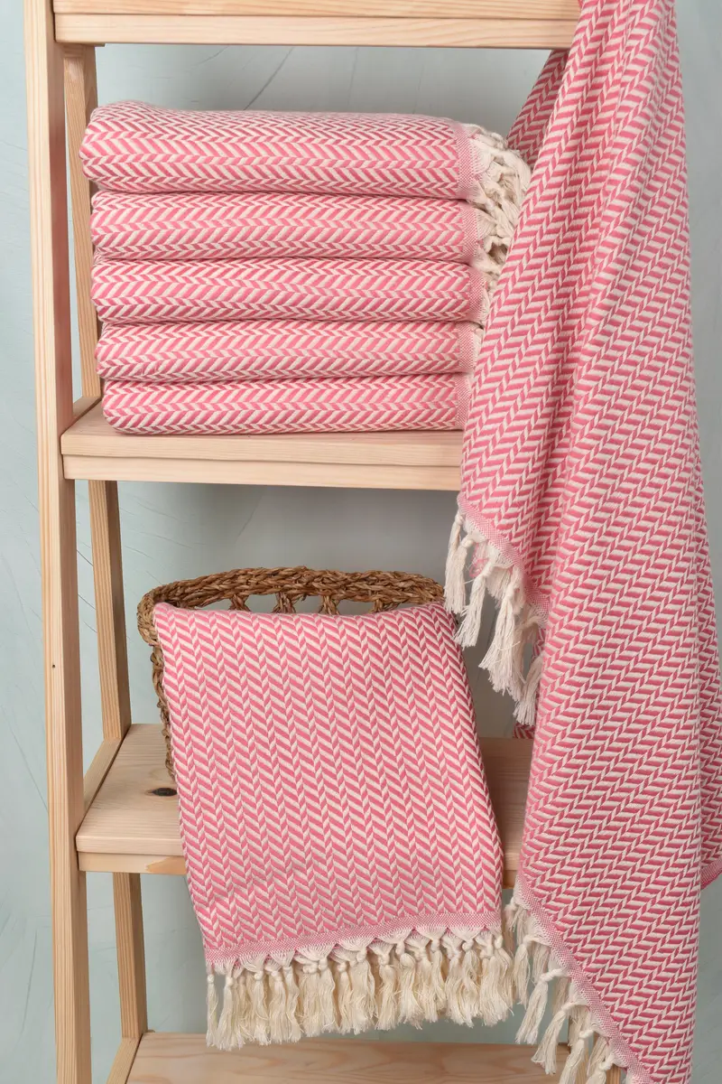 70x40 Cotton Chevron Towel, Turkish beach towel, Customized Towels, Summer Gift, Organic cotton peshtemal for spa and beach, Bridesmaid Gift - 3