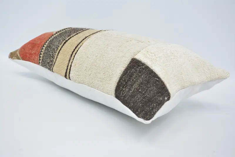 Home Decor Pillow, Toss Pillow Case, Kilim Pillow, Turkish Kilim Pillow, 12x24 White Pillow Sham, Pillow Cover, Sustainable Cushion Case - 6