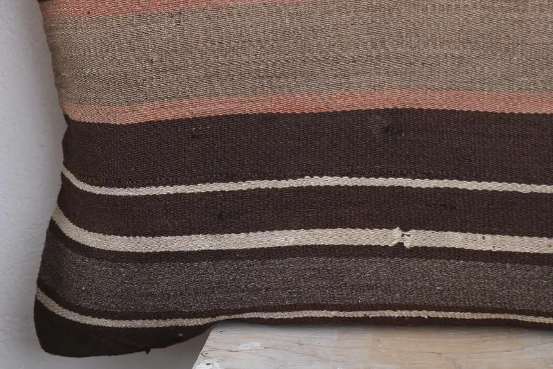 Boho Pillow Sham Cover, Cushion Cover, Antique Pillows, Anatolian Cushion Case, 16x48 Brown Cushion, Natural Pillow Case, Home Decor Pillow - 3