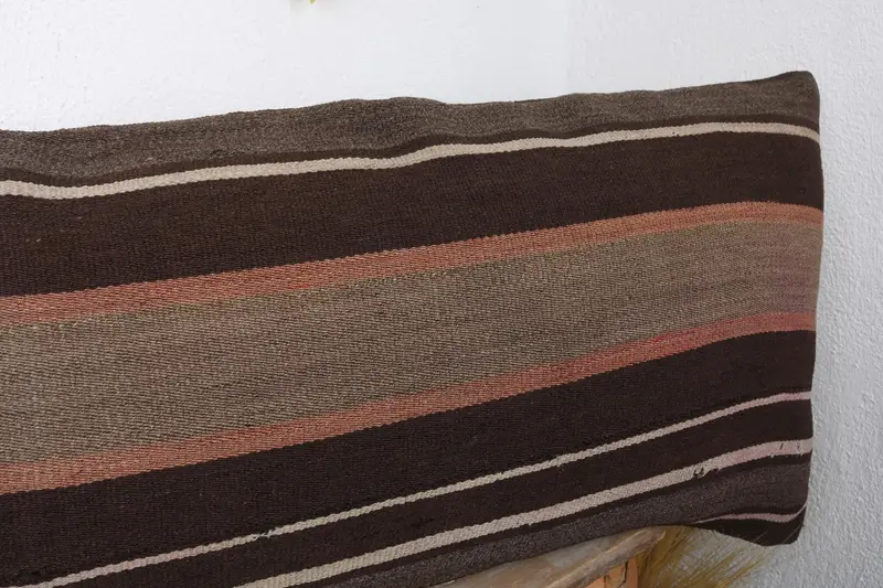 Boho Pillow Sham Cover, Cushion Cover, Antique Pillows, Anatolian Cushion Case, 16x48 Brown Cushion, Natural Pillow Case, Home Decor Pillow - 4