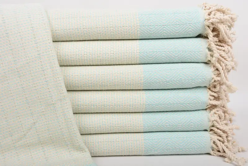 Diamond Towel Monogrammed Beach Towel Mint Cotton, 40x71 Inches