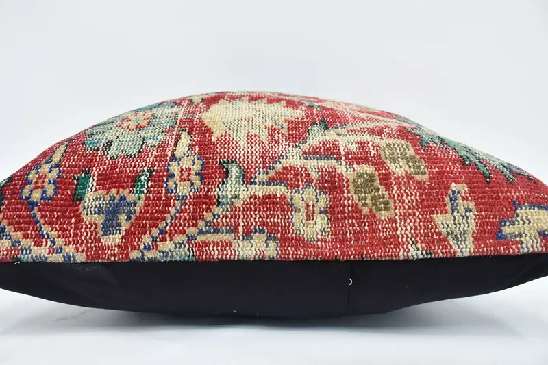 Sofa Bolster Cushion Case, Kilim Pillow, Pillow, Vintage Kilim Throw Pillow, Seat Pillow Cover, Pillow for Sofa, 28x28 Red Cushion Cover - 5