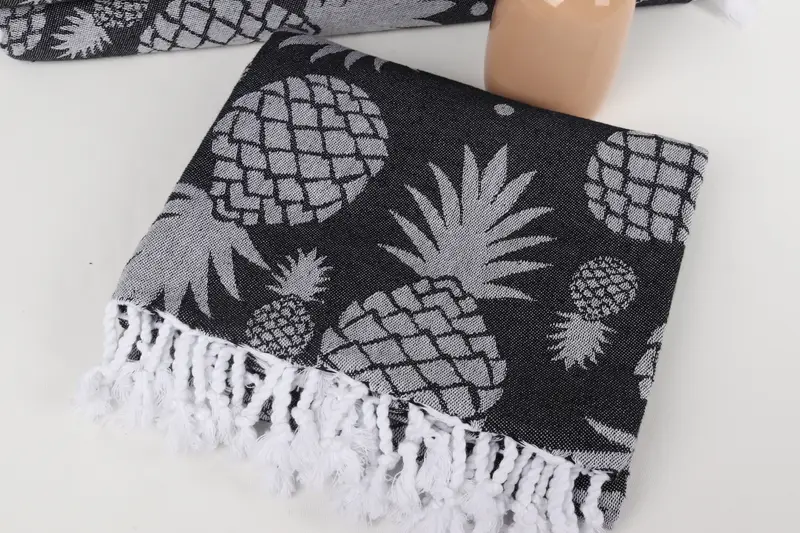 Wedding Favors, Christmas Gift, Lightweight Turkish towel, Bridesmaid Gift, 70x36 Cotton Pineapple Design Towel, Bridemaids Beach Towel - 6