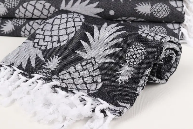 Wedding Favors, Christmas Gift, Lightweight Turkish towel, Bridesmaid Gift, 70x36 Cotton Pineapple Design Towel, Bridemaids Beach Towel - 5