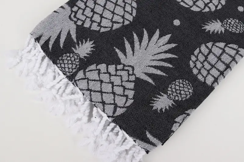 Wedding Favors, Christmas Gift, Lightweight Turkish towel, Bridesmaid Gift, 70x36 Cotton Pineapple Design Towel, Bridemaids Beach Towel - 8