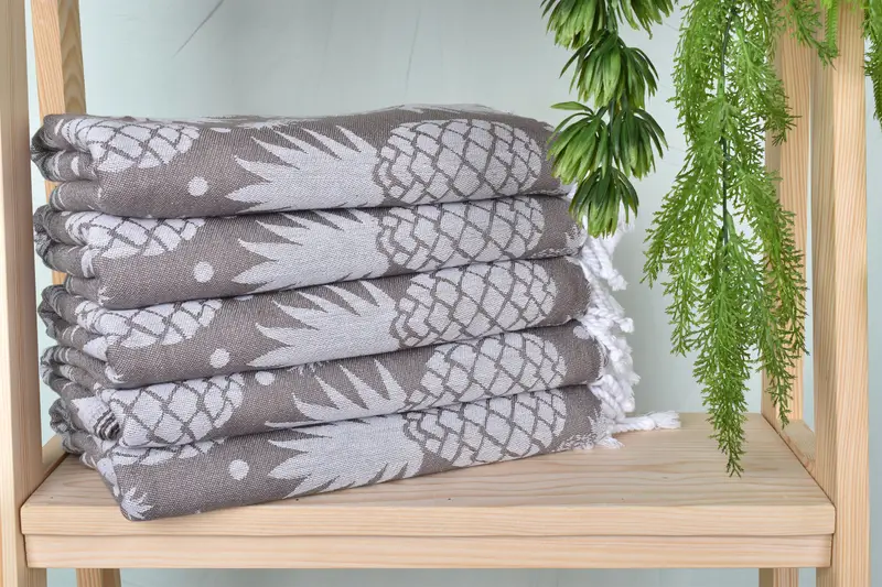 Organic Beach Towel, Monogrammed Beach Towel, 70x36 Cotton Pineapple Design Towel, Turkish towel, Personalized Gift For Her, Personalized Towel - 3