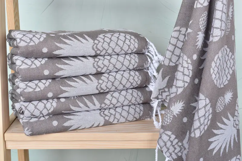 Organic Beach Towel, Monogrammed Beach Towel, 70x36 Cotton Pineapple Design Towel, Turkish towel, Personalized Gift For Her, Personalized Towel - 2