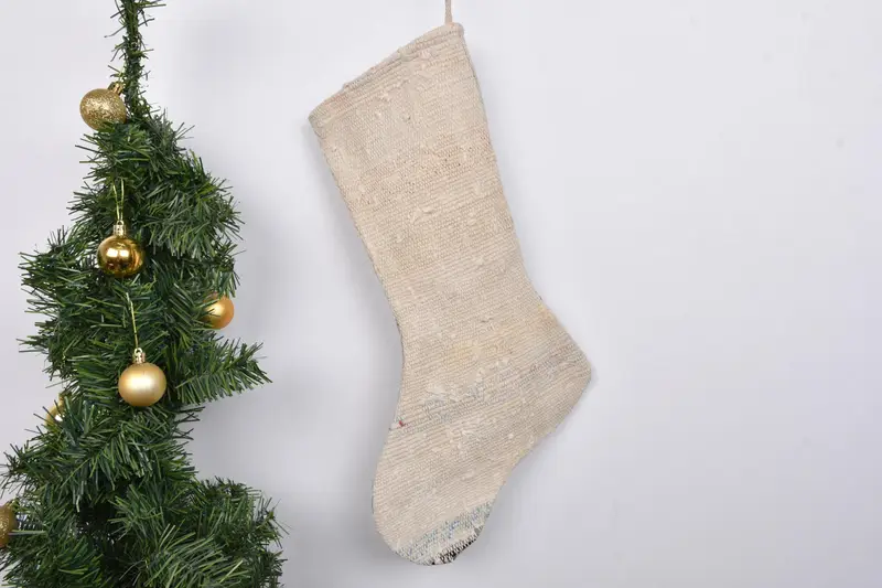 Festive Christmas Ornaments Pattern, 7 Inch Wide Holiday Stocking