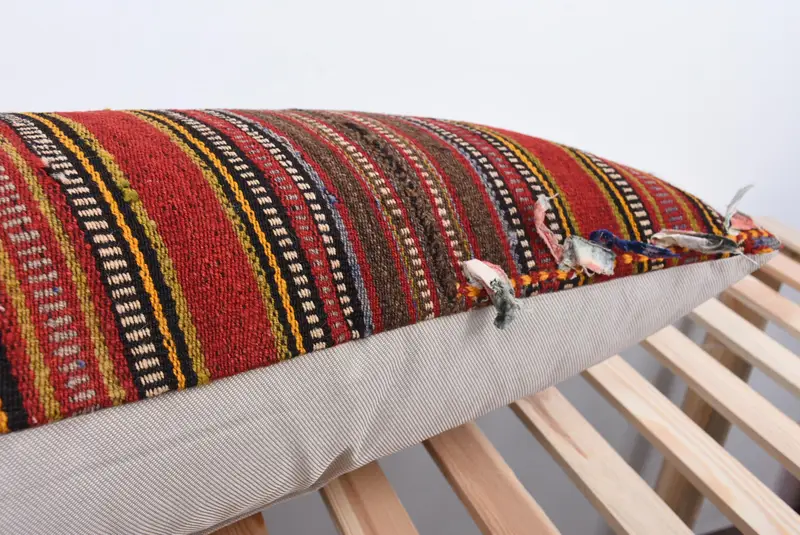 Pillow for Sofa, Oriental Pillow Sham, 16x48 Red Cushion, Antique Pillows, Personalized Gift Pillow Pillow Case, Handmade Kilim Cushion, Pillow Case - 7