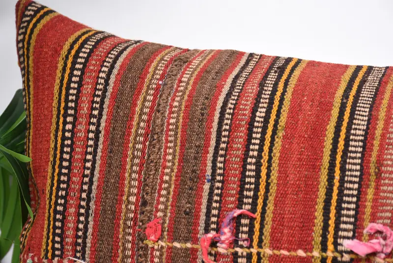 Pillow for Sofa, Oriental Pillow Sham, 16x48 Red Cushion, Antique Pillows, Personalized Gift Pillow Pillow Case, Handmade Kilim Cushion, Pillow Case - 2