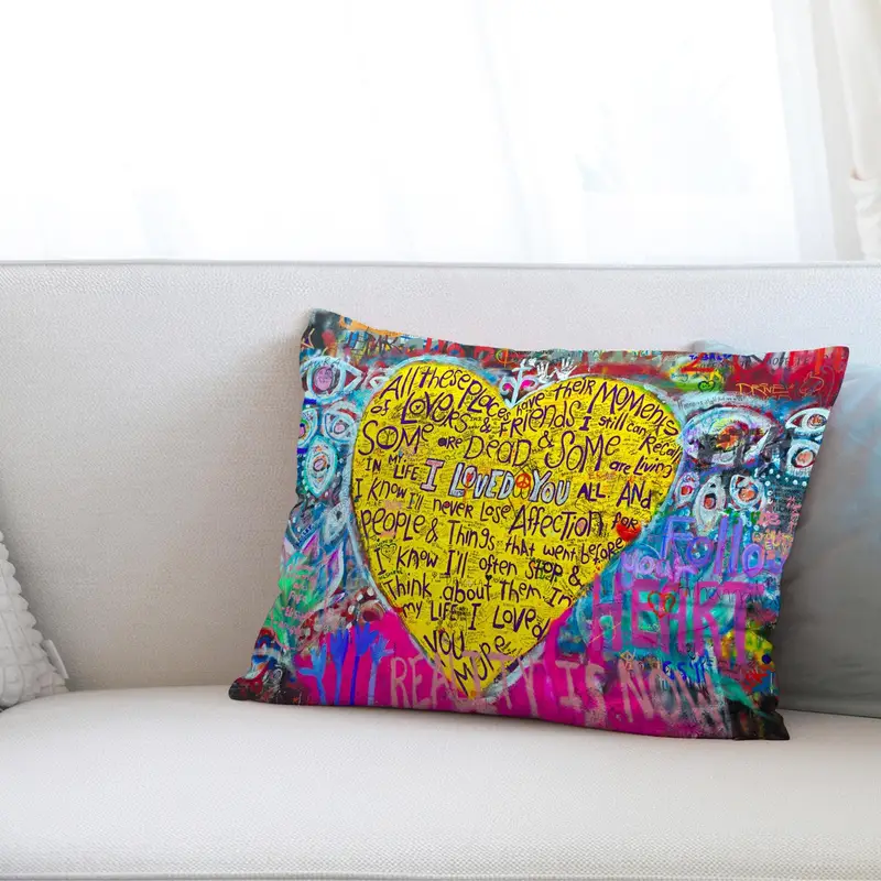 Love Banksy Graffiti-bedrucktes Kissen: Einzigartige Kunst-Heimdekoration