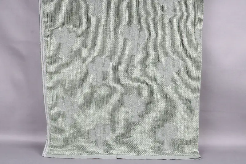 Turkish Bedspread Khaki Green Cotton Blanket, 48x50 Inches