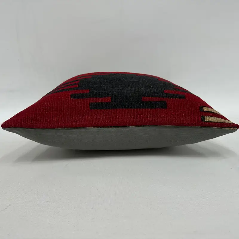 Kissen, Kilim Kissen, 16x16 Rotes Kissen, Kilimkissenschein, Designer -Wurfkissen, neutrales Wurfkissenabdeckung, handgefertigtes Kilimkissen - 5
