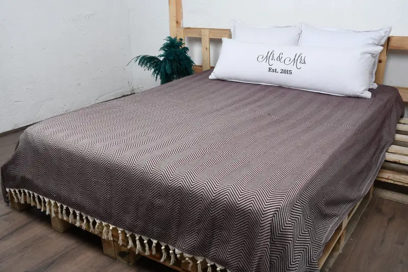 Bridal Shower Gift, Monogram Beach Blanket, Bridesmaid Gifts, Woven Throw Blanket, 92x80 Cotton Striped Towel, Personalized Gift For Him - 8